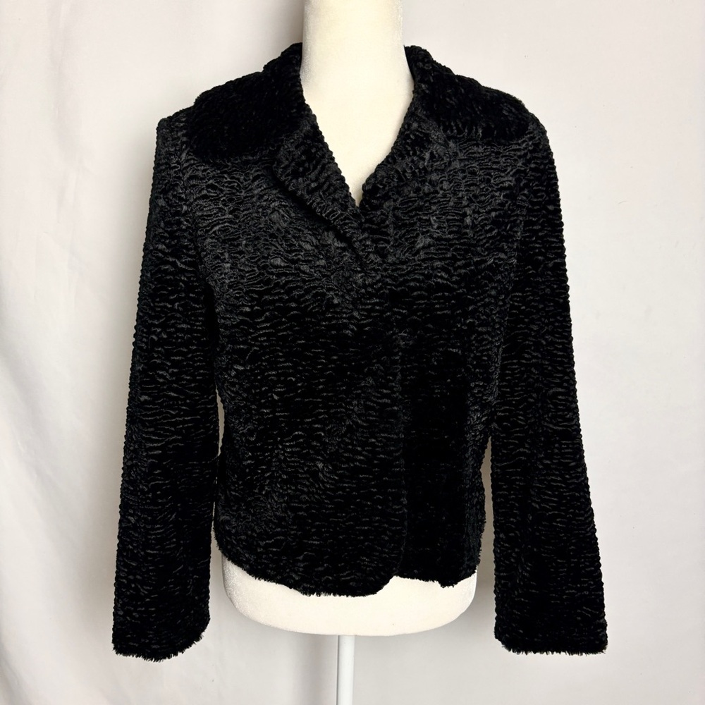Vintage Harolds Black Crushed Velvet Blazer Soft Exterior Jacket